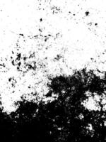 Expressive black splashes for dynamic, artistic touch. Old grunge wall overlay effect. Urban aged surface background in black and white vector