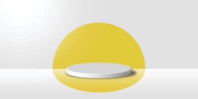 A yellow podium product display on a white background vector