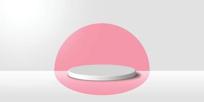 A white product display on pink background vector
