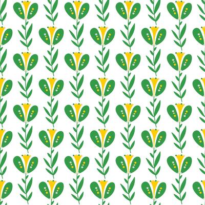 Seamless pattern with a simple herbal elements.