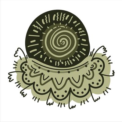 Abstract intuitive drawing doodle shape. Creative design element.