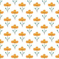 Seamless pattern with orange herbal elements. vector