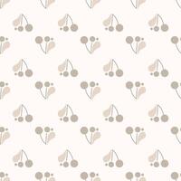 Seamless background with nature elements. Elegant minimal-style floral pattern perfect for contemporary designs. vector