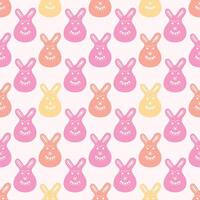 Seamless pattern in minimalist style with a cute bunnies. vector