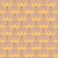 Seamless background with colorful organic nature elements. Elegant minimal-style floral pattern perfect for contemporary designs. vector