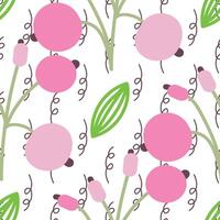 Seamless pattern with whimsical herbal elements. vector