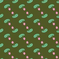 Seamless pattern in minimalist style. Herbal motifs. vector