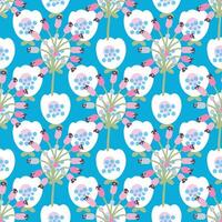 Seamless multicolored pattern with herbal elements. vector