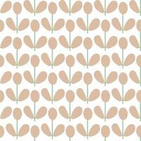Seamless pattern in minimalist style. Simple leaves vector