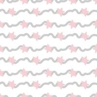 Seamless pattern in minimalist style. Wavy lines and stars. A timeless design with subtle details, ideal for a minimalistic touch. vector