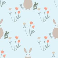 Seamless pattern with a cute Easter elements. Spring background for surface design. vector