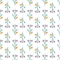 Seamless pattern with simple colorful herbal elements. vector