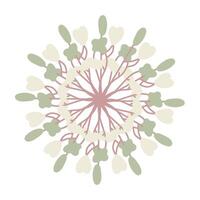 Abstract floral design element on a white background. Mandala pattern. vector