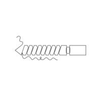 one line art Drill Bit tool illustration. line art, one continuous line, simple, hand drawn and sketch style. for icons, symbols, signs or logos vector