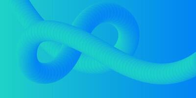 Abstract Blue Gradient Flowing 3D Tube Knot Design vector