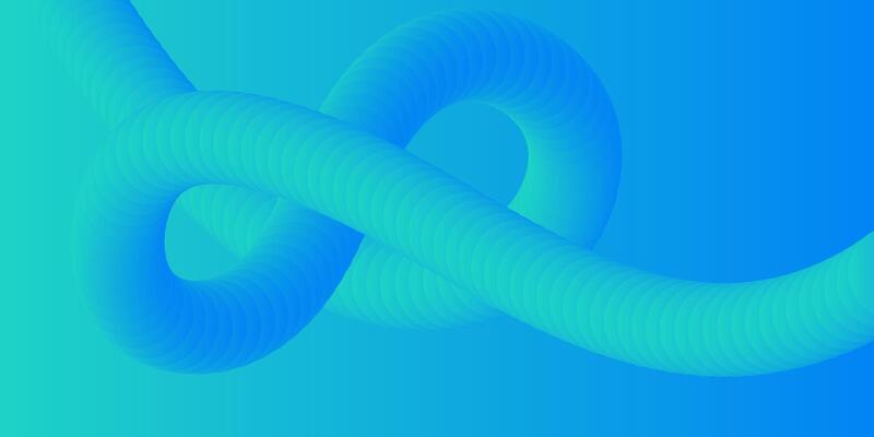 Abstract Blue Gradient Flowing 3D Tube Knot Design