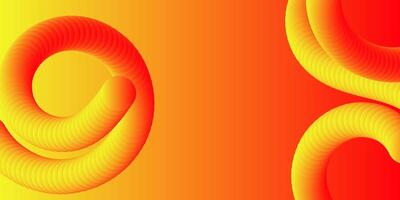 Abstract Orange and Yellow 3D Circular Wave Design Background vector