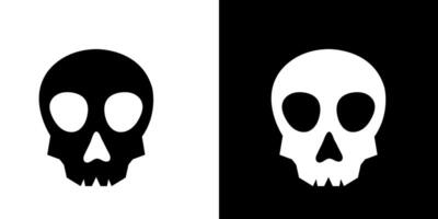 Simple Skull Icon Black and White, Graphic Design, Death Symbol vector