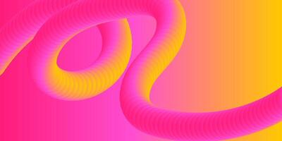 Abstract Pink Yellow Gradient Swirl Wave Flow Design Background vector