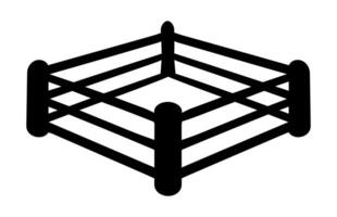 Boxing Ring Silhouette isolated on white background vector