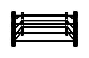 Wrestling Ring Silhouette isolated on a white background vector