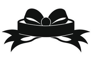 A simple Black and White Ribbon with Bow Graphic vector