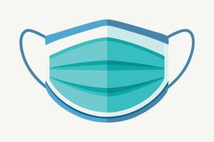 Flat Design Illustration of a Teal Face Mask vector