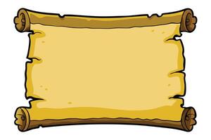 Cartoon Illustration of an Ancient Scroll vector