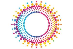 Vibrant Rainbow Circle Design with Dotted Pattern vector
