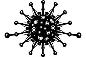 Stylized Black and White Virus Graphic vector