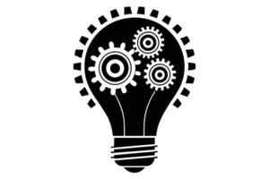 Innovative Idea Lightbulb Icon with Gears vector