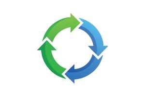 A circular arrows symbolizing a continuous process. vector