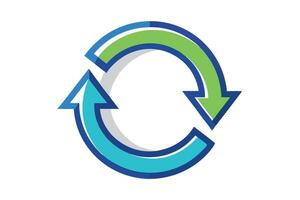 Circular arrows symbolizing a continuous process. vector