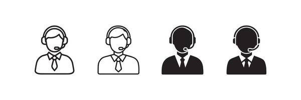 Call Center Support Icons Customer Service Representative vector