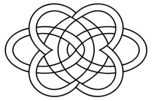 Abstract geometric design with overlapping circles vector