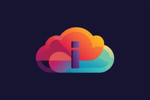 Vibrant Abstract Cloud with Informative I Design vector