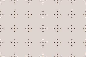 Cross stitch and ethnic pattern motif brown cream background decor. vector