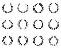 A versatile branding package using this set of 12 different black laurel vector