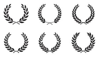 Create a certificate or award template that prominently features black laurel wreaths as decorative elements vector