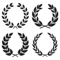 Set of four laurel wreath vector