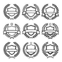 Set of laurel badge black and white. vector