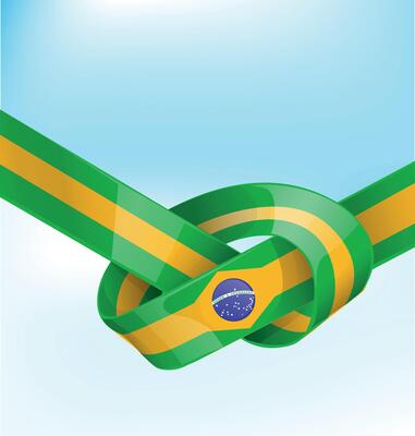 brazil ribbon flag on background