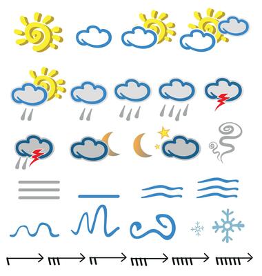 meteorology icons element on white background