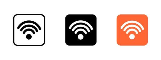 WiFi icon. Wireless network illustration. Internet signal and connectivity symbol. Hotspot and broadband access sign for communication and online technology. vector