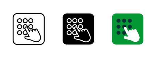 Keypad icon. Secure access illustration. Authentication and password input symbol. Electronic lock and data protection sign for security systems and encrypted entry. vector