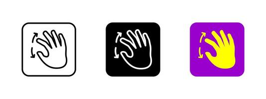 Resize zoom icon. Gesture control illustration. Pinch and expand motion symbol for multitouch interaction and scaling. Close-up adjustment pictogram. Touchscreen navigation sign. vector