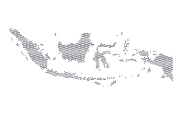 Stylized map of the Indonesia made from honeycomb