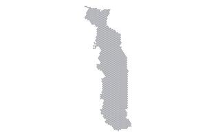 Stylized map of the Togo made from honeycomb vector