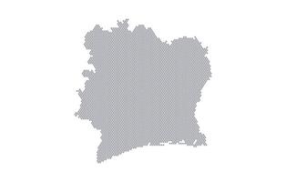 Stylized map of the Ivory Coast made from honeycomb vector