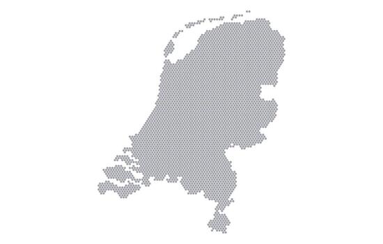 Stylized map of the Netherlands made from honeycomb vector